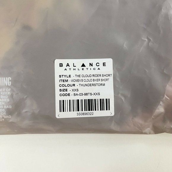 Balance Athletica The Cloud Rider Biker Short Logo Thunderstorm Tie Dye XXS New - Picture 12 of 12